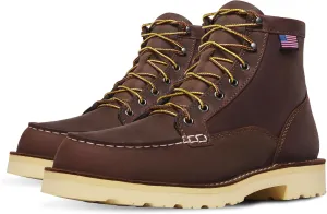 Danner 6 Bull Run Moc Toe Work Boots for Men - Oiled Full-Grain Leather Upper with Non Slip Wedge Outsole and 3-Density Cushion Footbed, EH Resistant