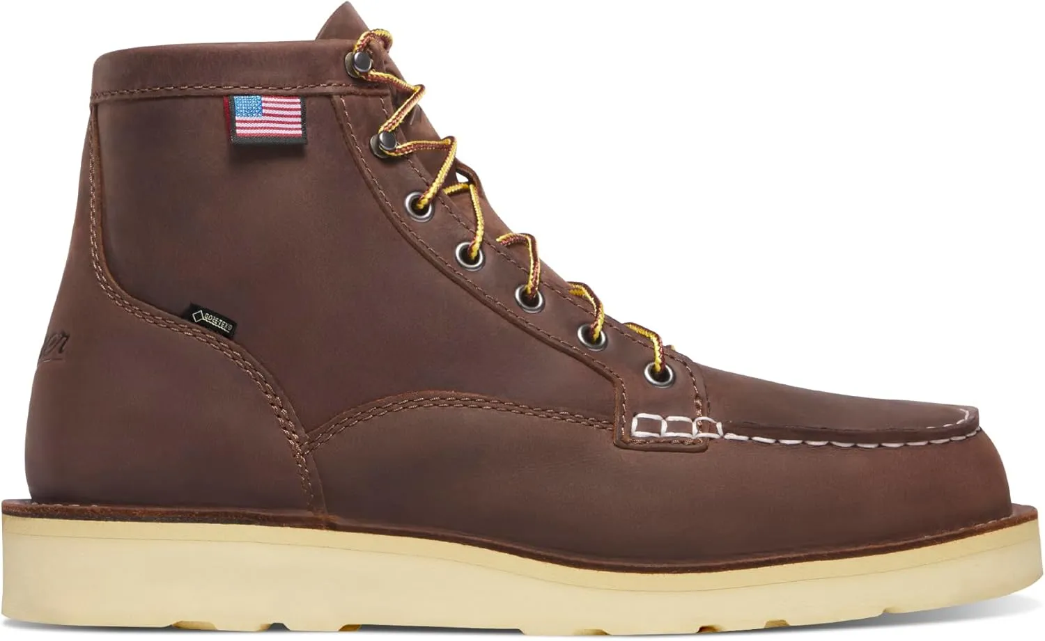 Danner 6 Bull Run Steel Toe Work Boots for Men - Oiled Full-Grain Leather with Non Slip Wedge Outsole and 3-Density Cushion Footbed, EH Resistant