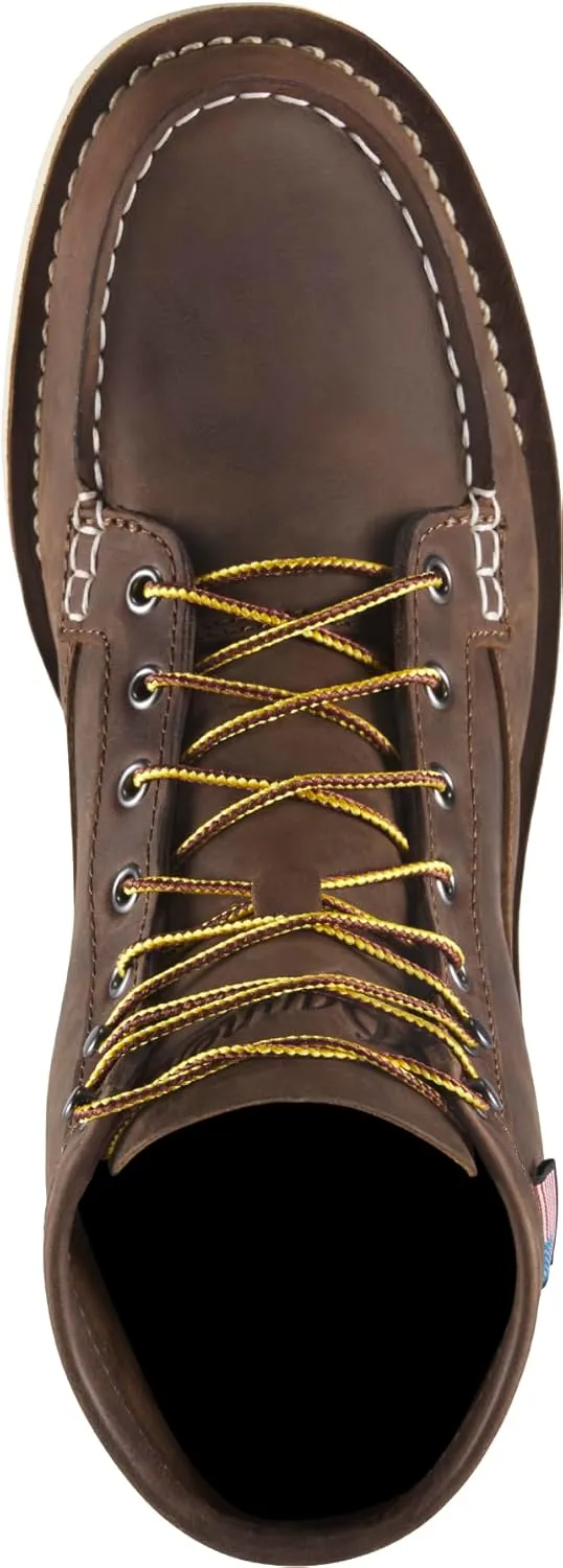 Danner 6 Bull Run Steel Toe Work Boots for Men - Oiled Full-Grain Leather with Non Slip Wedge Outsole and 3-Density Cushion Footbed, EH Resistant