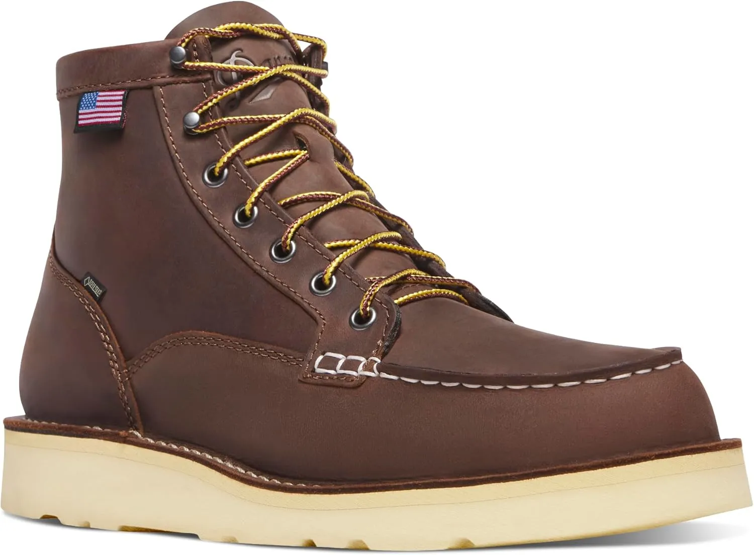 Danner 6 Bull Run Steel Toe Work Boots for Men - Oiled Full-Grain Leather with Non Slip Wedge Outsole and 3-Density Cushion Footbed, EH Resistant