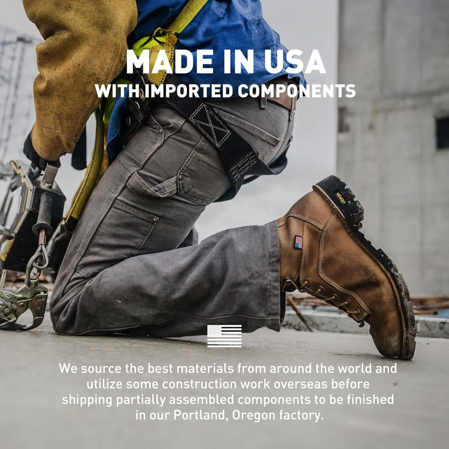 Danner 8 Quarry USA Waterproof Alloy Safety Toe Work Boots for Men - Full-Grain Leather with Gore-Tex Lining and Traction Heel Outsole, EH Resistant