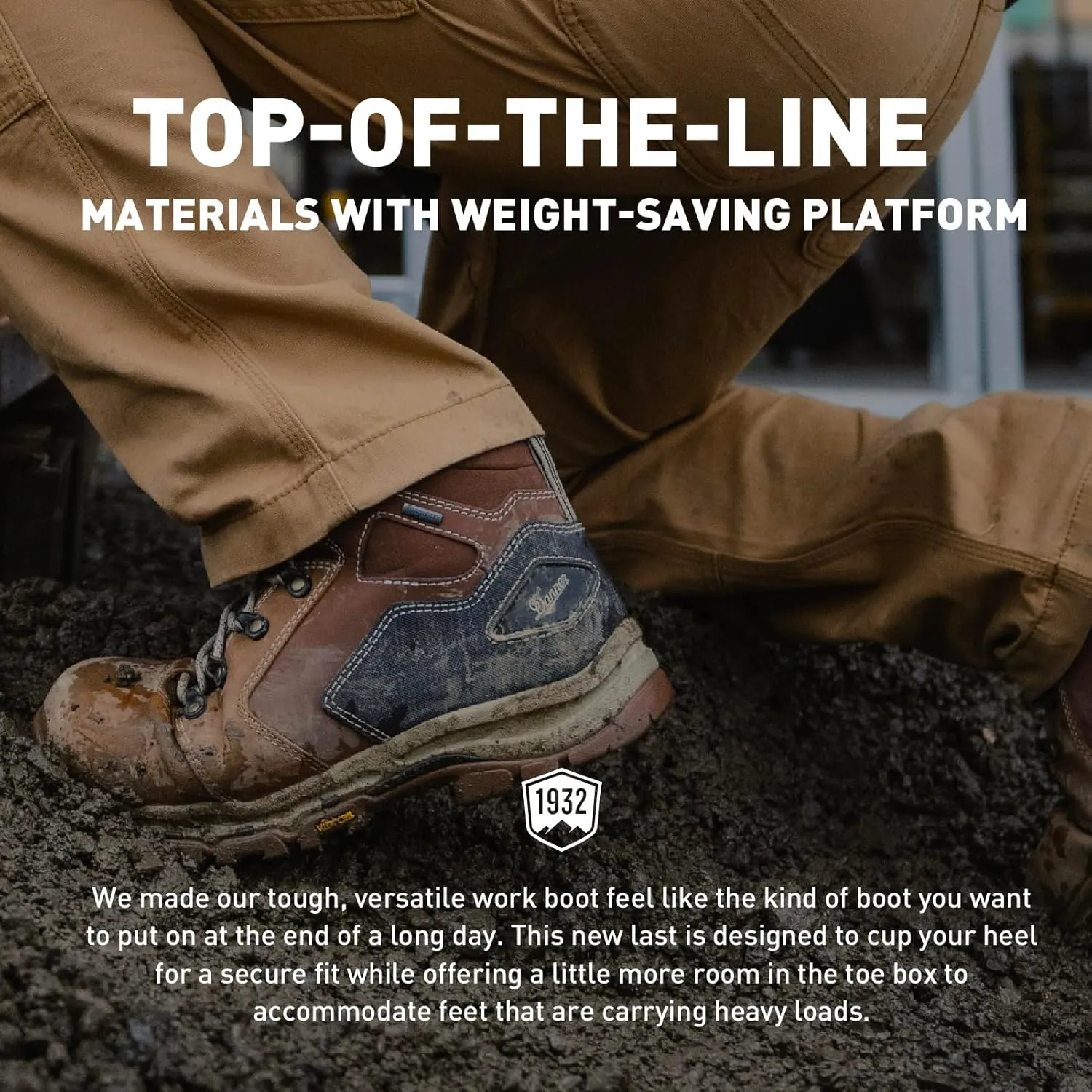 Danner Vicious 4.5 Composite Toe Work Boots for Men - Full-Grain Leather with Breathable Gore-Tex Lining, Speed Lace System & Non Slip Heel Outsole