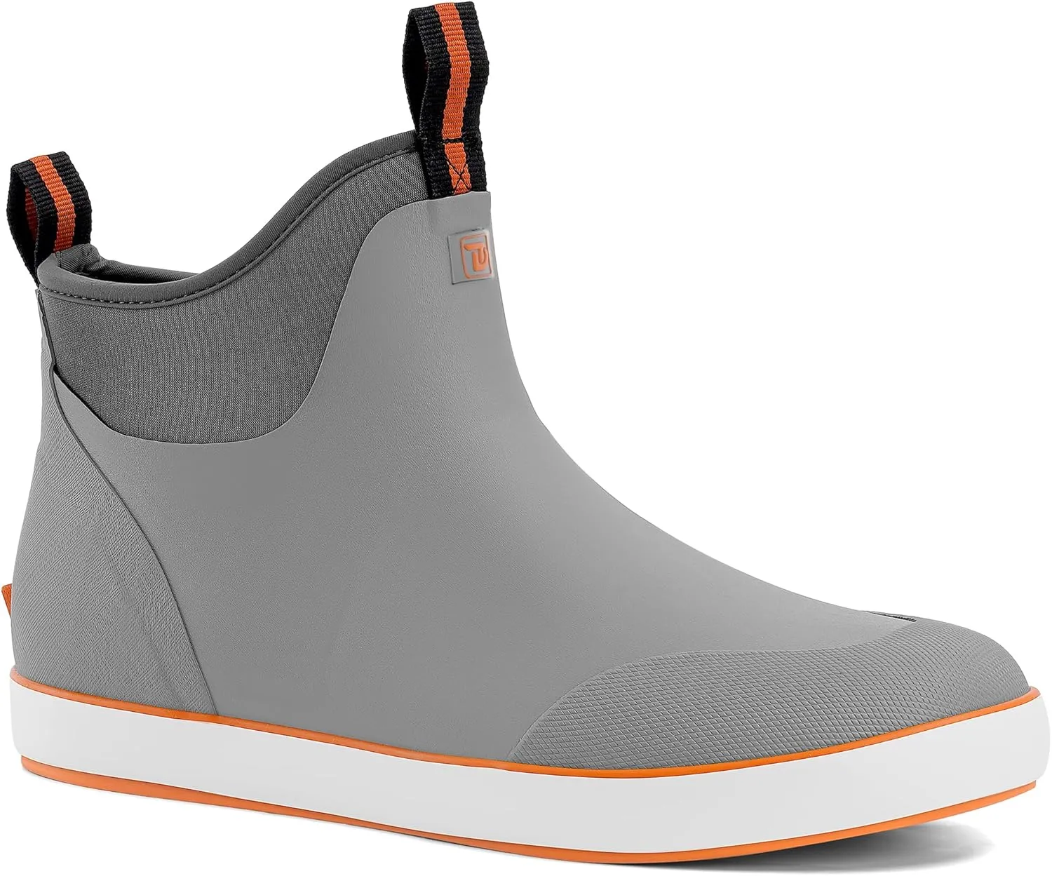 Deck Boots for Men, Waterproof Insulated Mens Rain Boots, Anti-Slip Ankle Fishing Boots, Rubber Boots with High Traction for Outdoor, Size 6-13