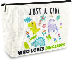 Dinosaur Makeup Bags for Women, Cute Dinosaur Gifts for Girls, Small Travel Cosmetic Bag Zipper Pouch for Teens Daughter Sister, Funny Dinosaur Lovers Stuff Birthday Christmas Decorations for Mom