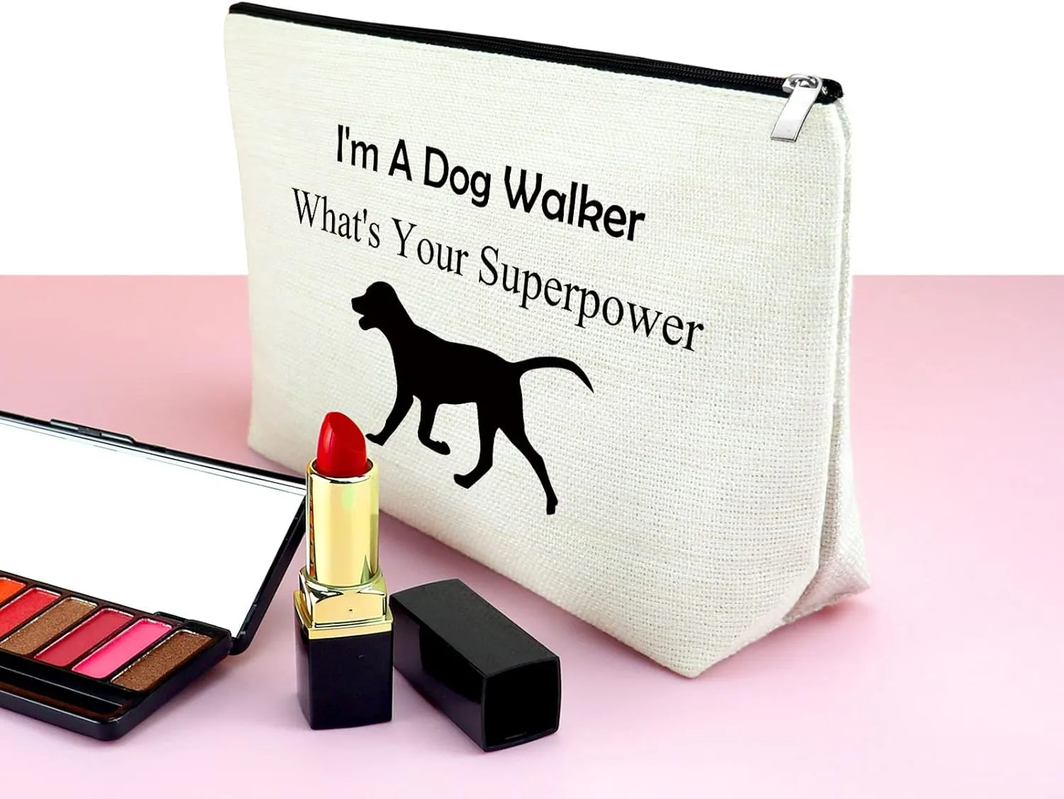 Dog Walker Gift for Women Makeup Bag Dog Sitter Appreciation Gift Dog Lovers Gifts Dog Theme Gifts for Daughter Dog Owner Cosmetic Bag Puppy Dog Mom Gift Pet Owner Christmas Birthday Gift Travel Pouch