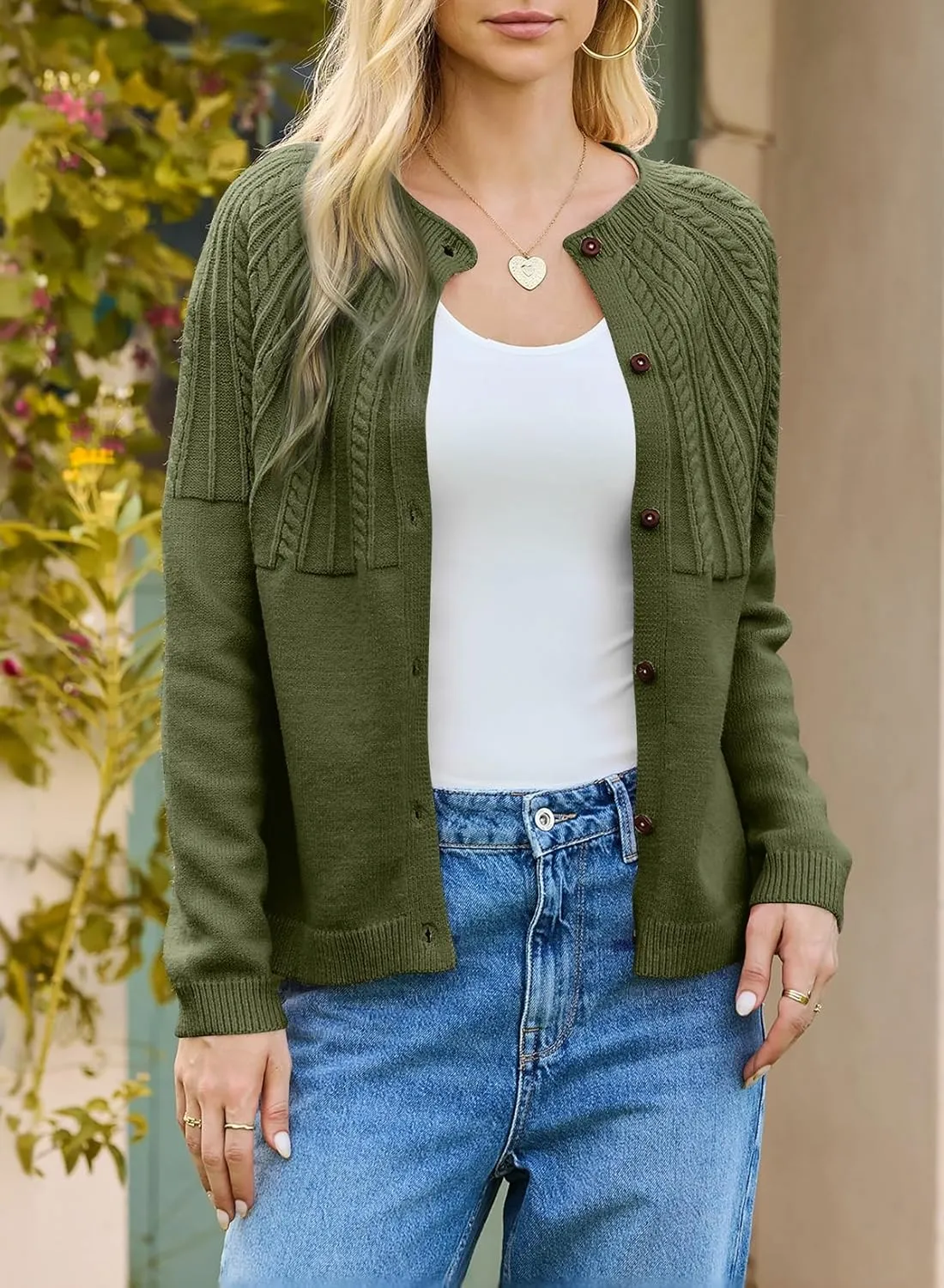 Dokotoo Cardigan Sweaters for Women 2024 Fall Outfits Long Sleeve Crochet Knit Sweaters