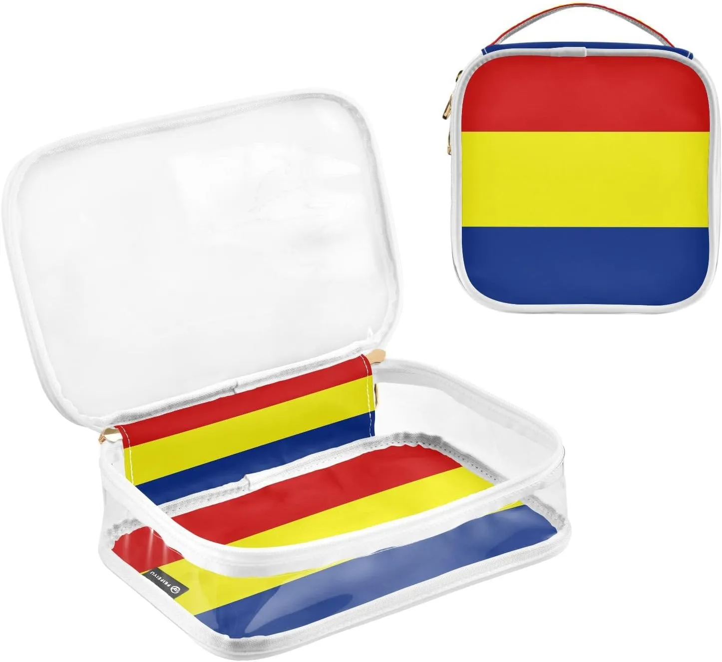 DOMIKING Austronesian Flag Clear Makeup Bags for Women Men Portable Cosmetic Organizer Pouch Travel Toiletry Storage Bag for Travel Gym Daily