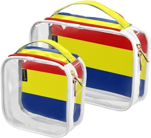 DOMIKING Austronesian Flag Clear Makeup Bags for Women Men Portable Cosmetic Organizer Pouch Travel Toiletry Storage Bag for Travel Gym Daily