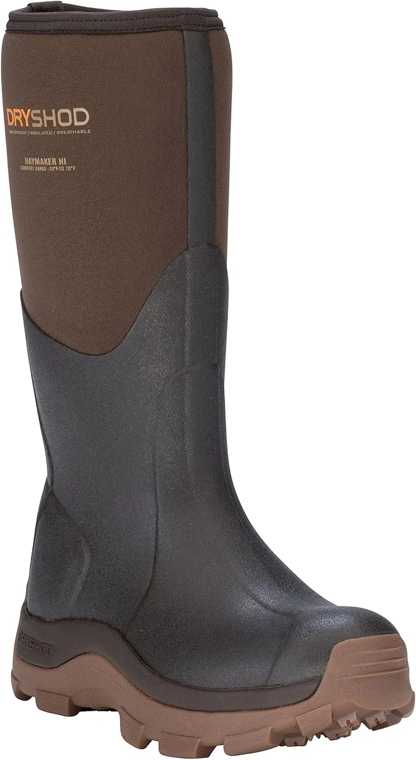 Dryshod Women's Haymaker Hi Hard Working Boots|Rubber | Waterproof | Brown |HAY-WH-BR