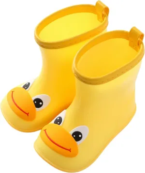 Duck Cartoon Character Rain Shoes Children's Rain Shoes Boys and Girls Water Shoes Baby Rain Boots Water Boots Infant Girl Shoes (E, 6 Infant)