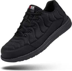 DYKHMILY Steel Toe Sneakers for Men Wide Air Cushion Work Shoes Puncture Proof Lightweight Safety Sneakers Slip Resistant Steel Toe Tennis Shoes
