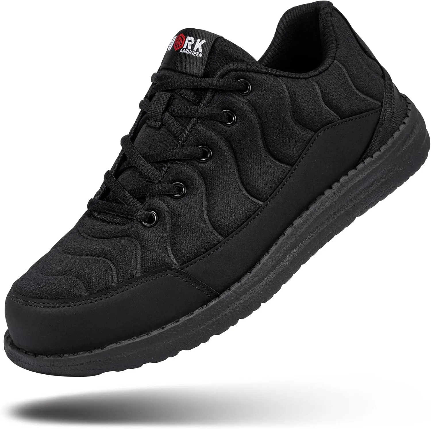DYKHMILY Steel Toe Sneakers for Men Wide Air Cushion Work Shoes Puncture Proof Lightweight Safety Sneakers Slip Resistant Steel Toe Tennis Shoes
