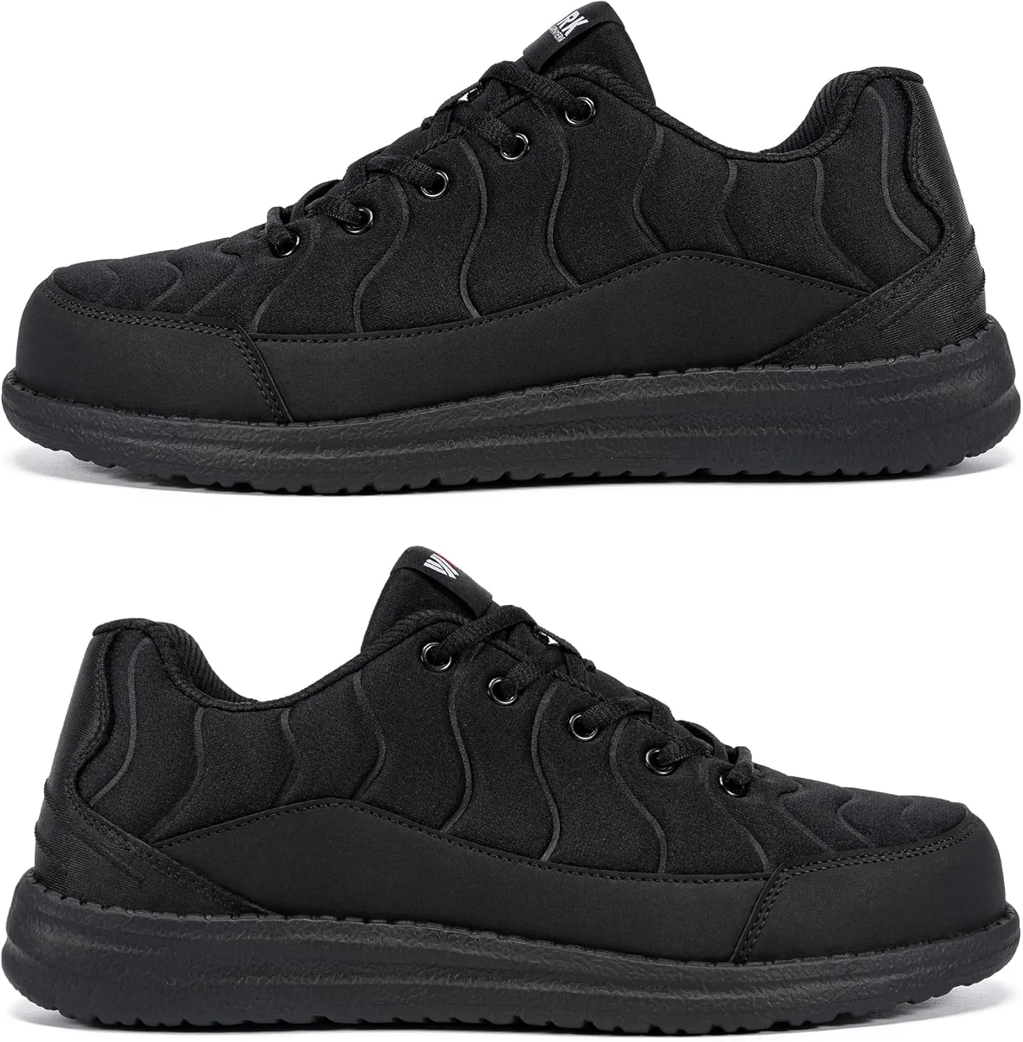 DYKHMILY Steel Toe Sneakers for Men Wide Air Cushion Work Shoes Puncture Proof Lightweight Safety Sneakers Slip Resistant Steel Toe Tennis Shoes