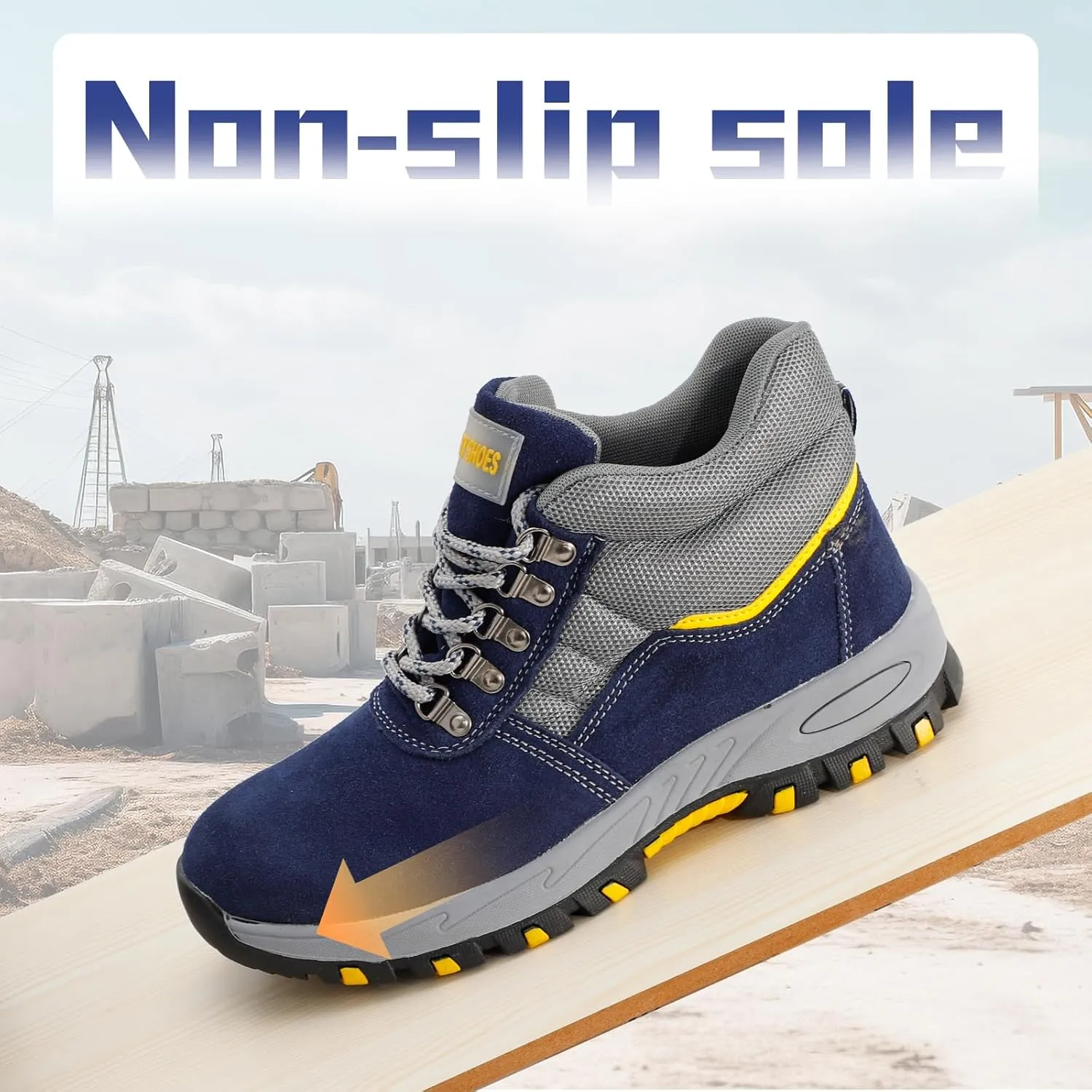 ESTAMICO Steel Toe Work Boots For Men Puncture Proof Industrial & Construction Boot Waterproof Safety Shoes