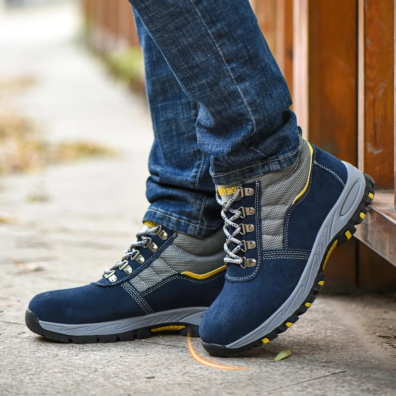 ESTAMICO Steel Toe Work Boots For Men Puncture Proof Industrial & Construction Boot Waterproof Safety Shoes