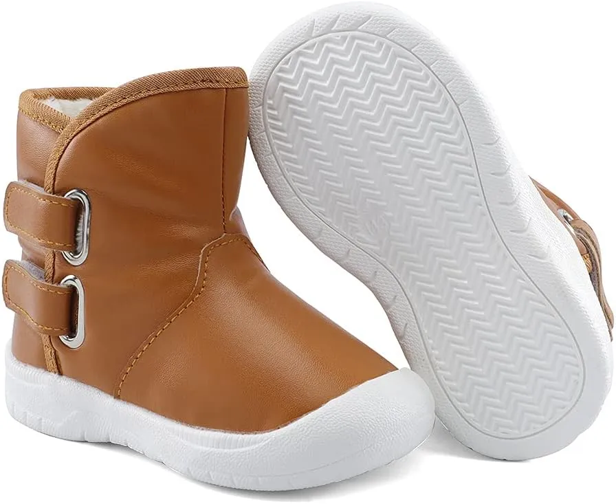 ESTAMICO Toddler Boys Gilrs Rubber Sole Warm Winter Snow Boots