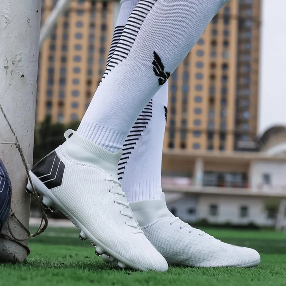 ESXGED Unisex Womens Soccer Cleats Shoes Mens Ankle Sock Football Boots Training Athletic Turf Sneakers