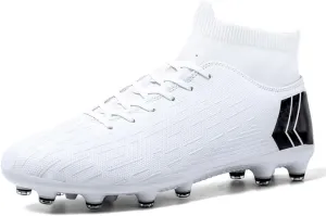 ESXGED Unisex Womens Soccer Cleats Shoes Mens Ankle Sock Football Boots Training Athletic Turf Sneakers