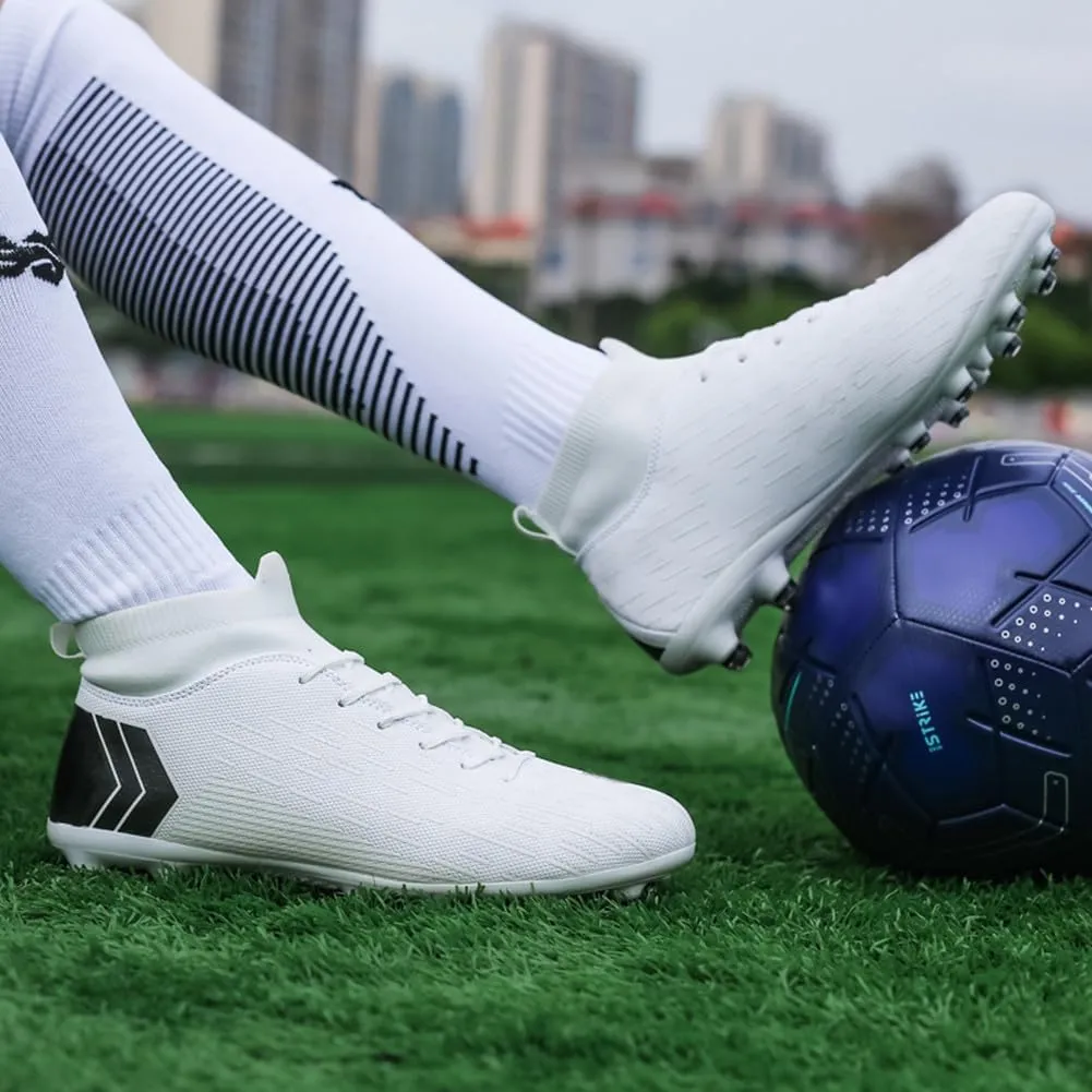 ESXGED Unisex Womens Soccer Cleats Shoes Mens Ankle Sock Football Boots Training Athletic Turf Sneakers