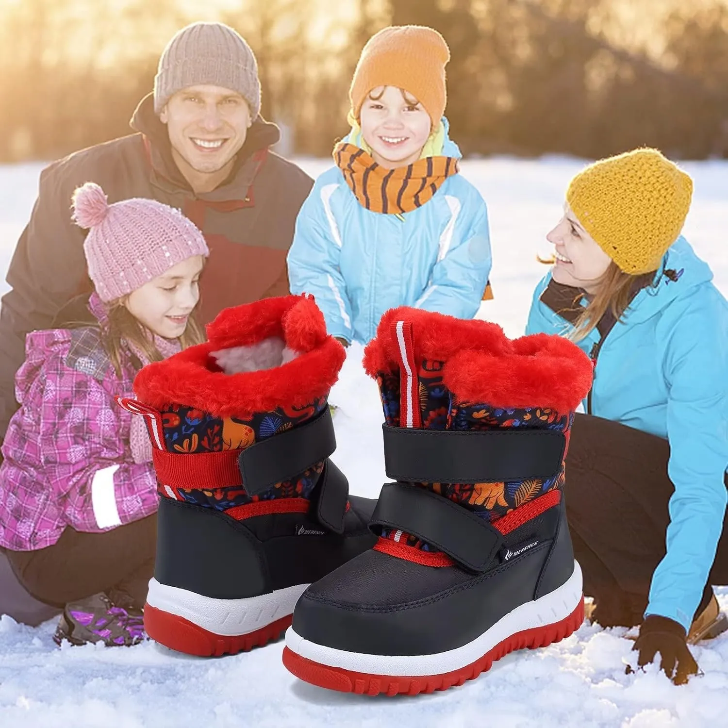 FANTURE Winter Snow Boots for Boy and Girl Outdoor with Fur Lined(Toddler/Little Kids)