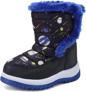FANTURE Winter Snow Boots for Boy and Girl Outdoor with Fur Lined(Toddler/Little Kids)