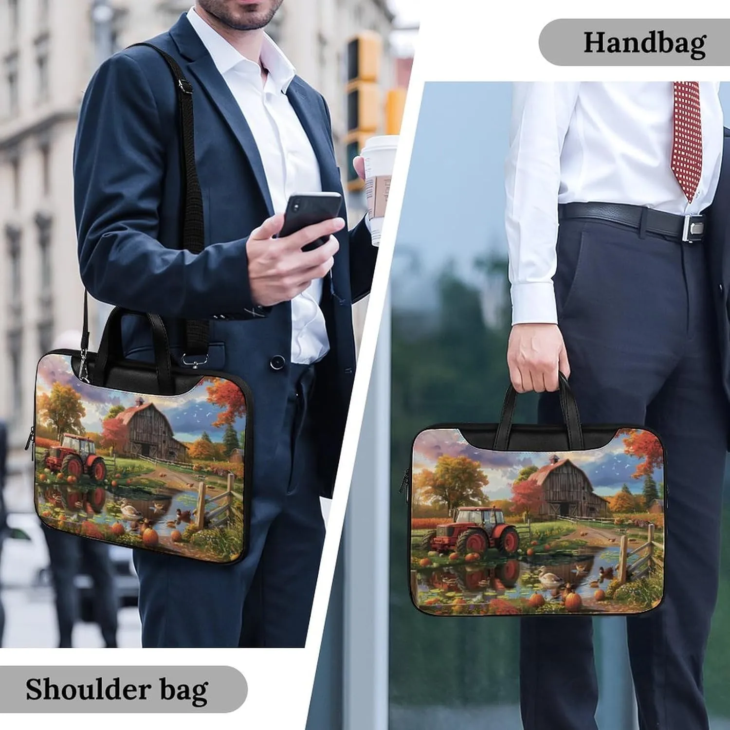 Farm Cottage Life Laptop Tote Bag Waterproof Computer Carrying Case Business Office Briefcase