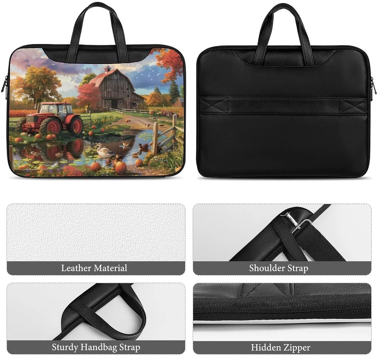 Farm Cottage Life Laptop Tote Bag Waterproof Computer Carrying Case Business Office Briefcase