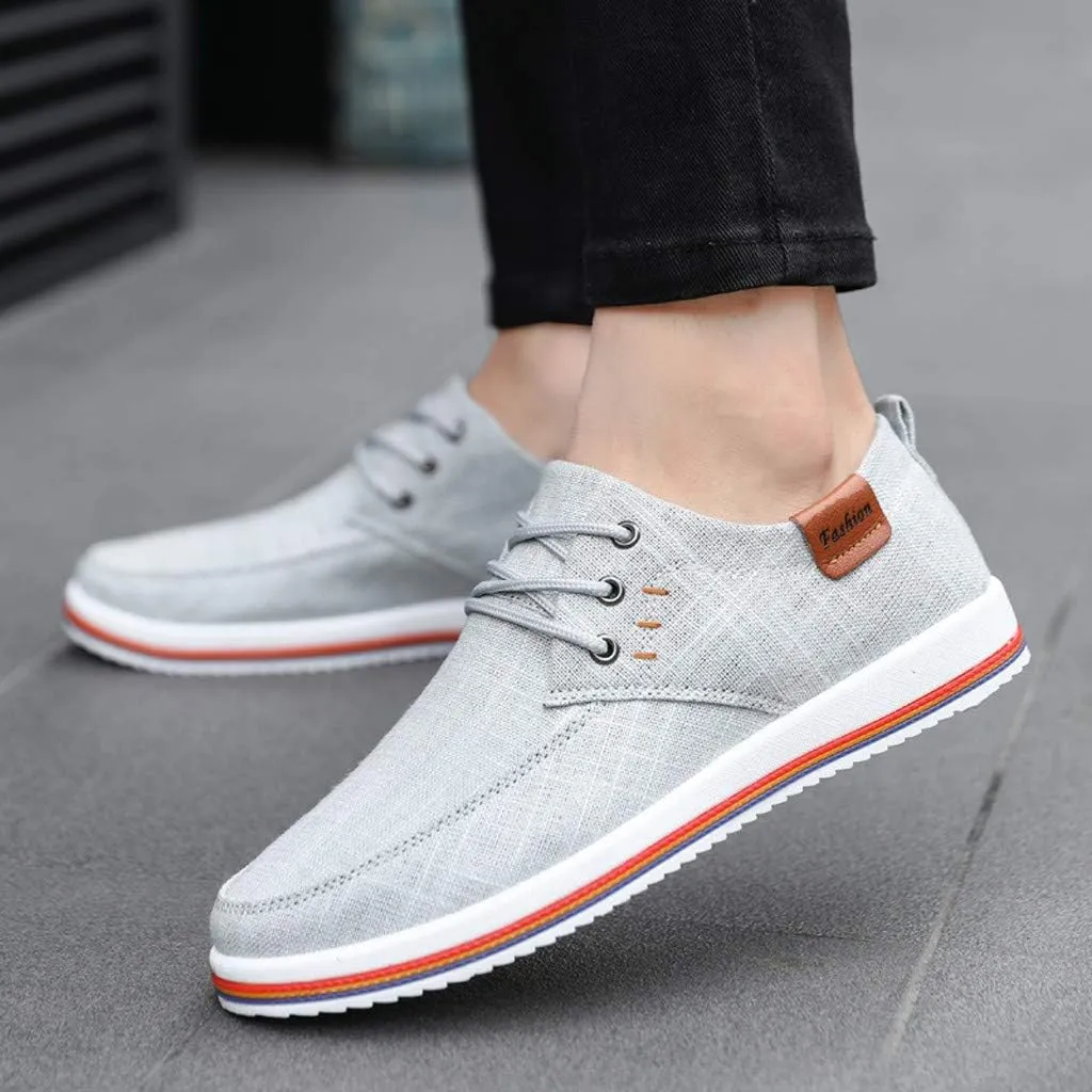 Fashion Men Shoes Outdoor Canvas Casual Comfortable Summer Men Casual Mid Top Shoes