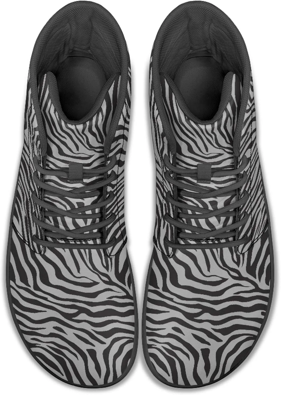 Fashion Print Womens Mens High Top Barefoot Sneakers Flat Shoes