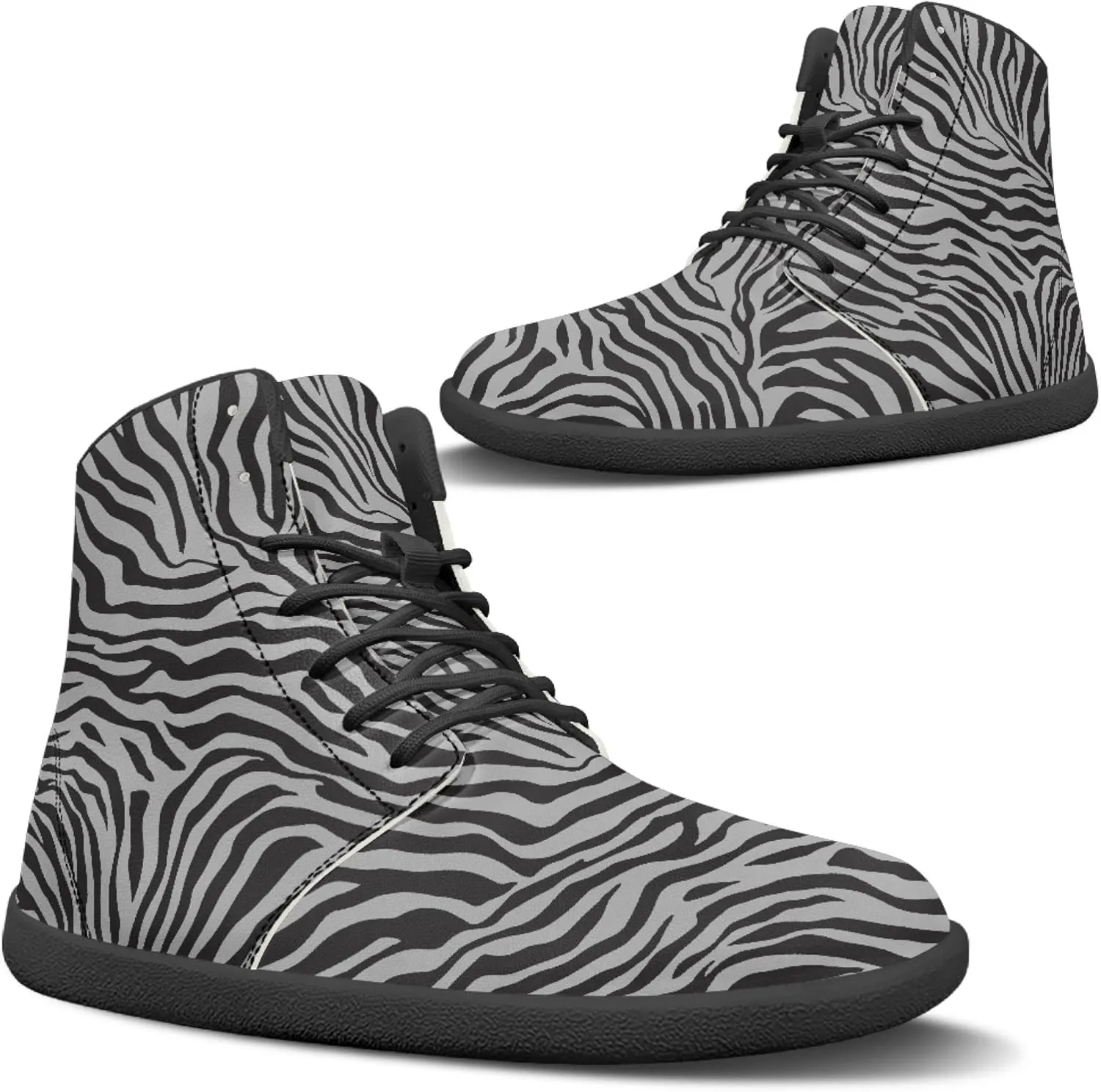 Fashion Print Womens Mens High Top Barefoot Sneakers Flat Shoes