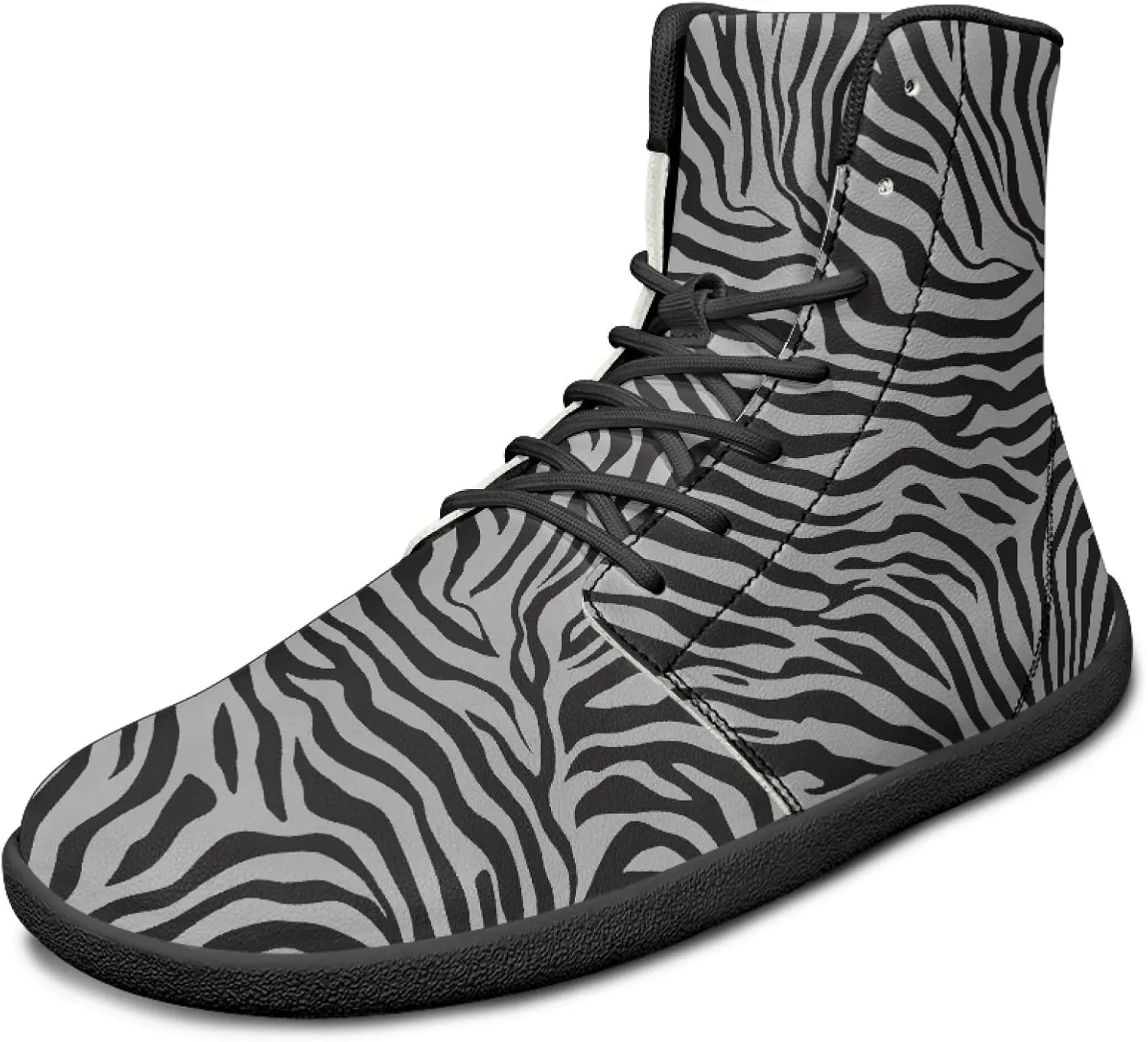 Fashion Print Womens Mens High Top Barefoot Sneakers Flat Shoes