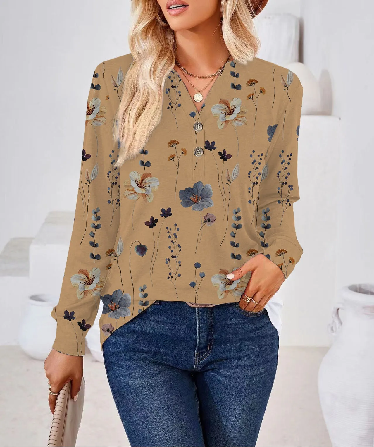 Fashion Printing Button Shirt