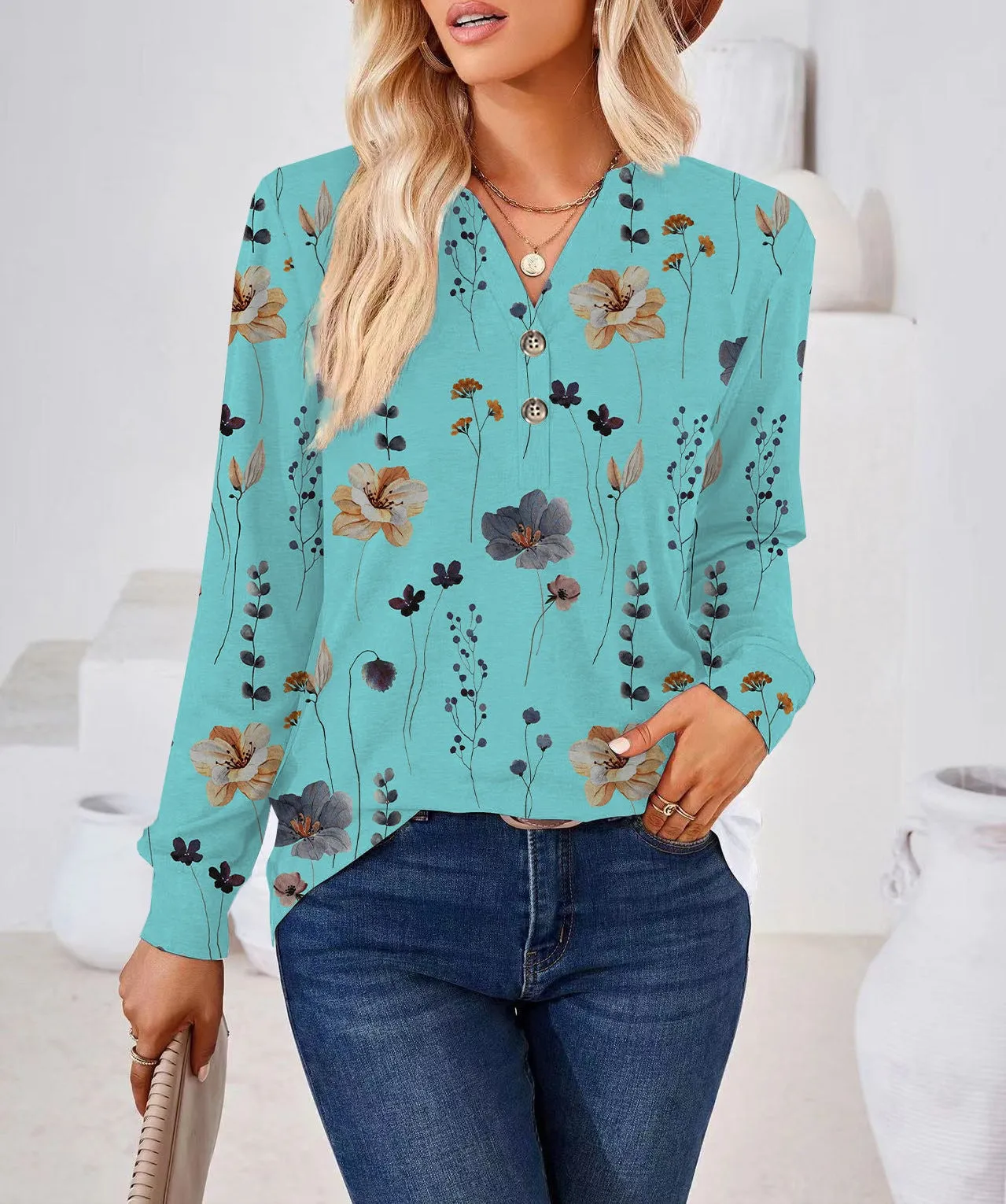 Fashion Printing Button Shirt