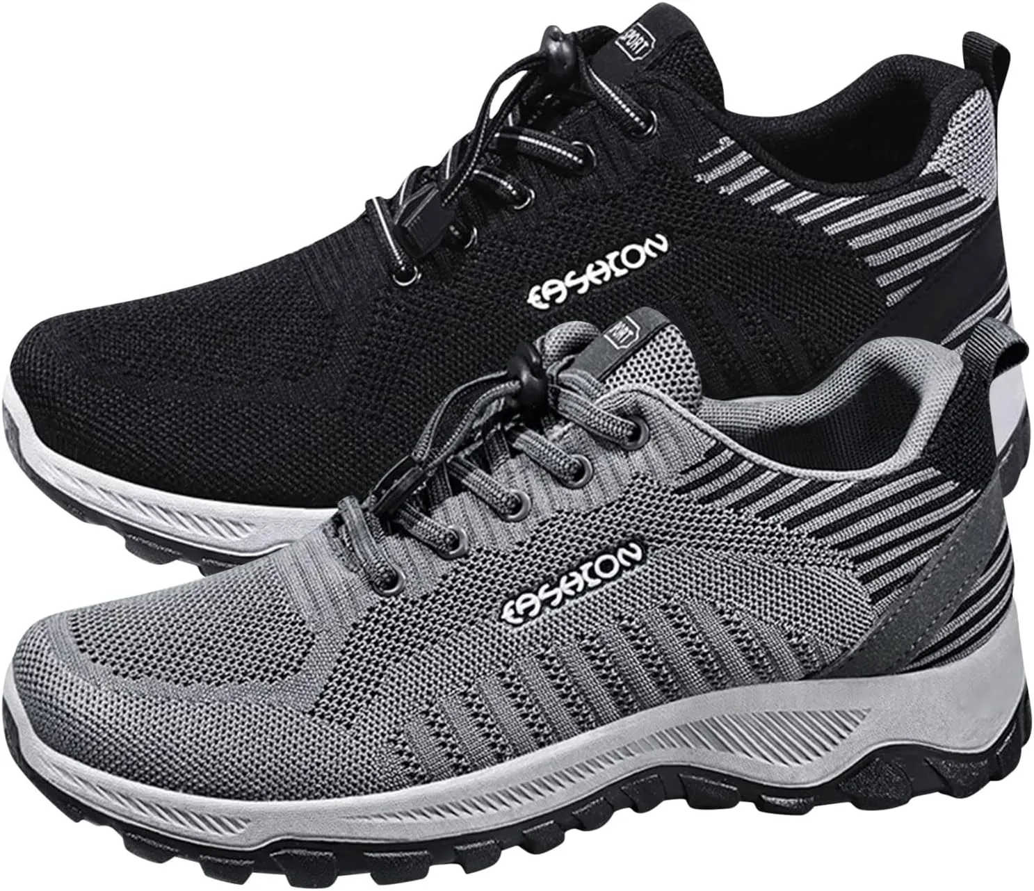 Fashion Summer Men Sports Shoes Flat Soft Sole Non Slip Elastic Lace Up Mesh Breathable Men's Leather Sneaker