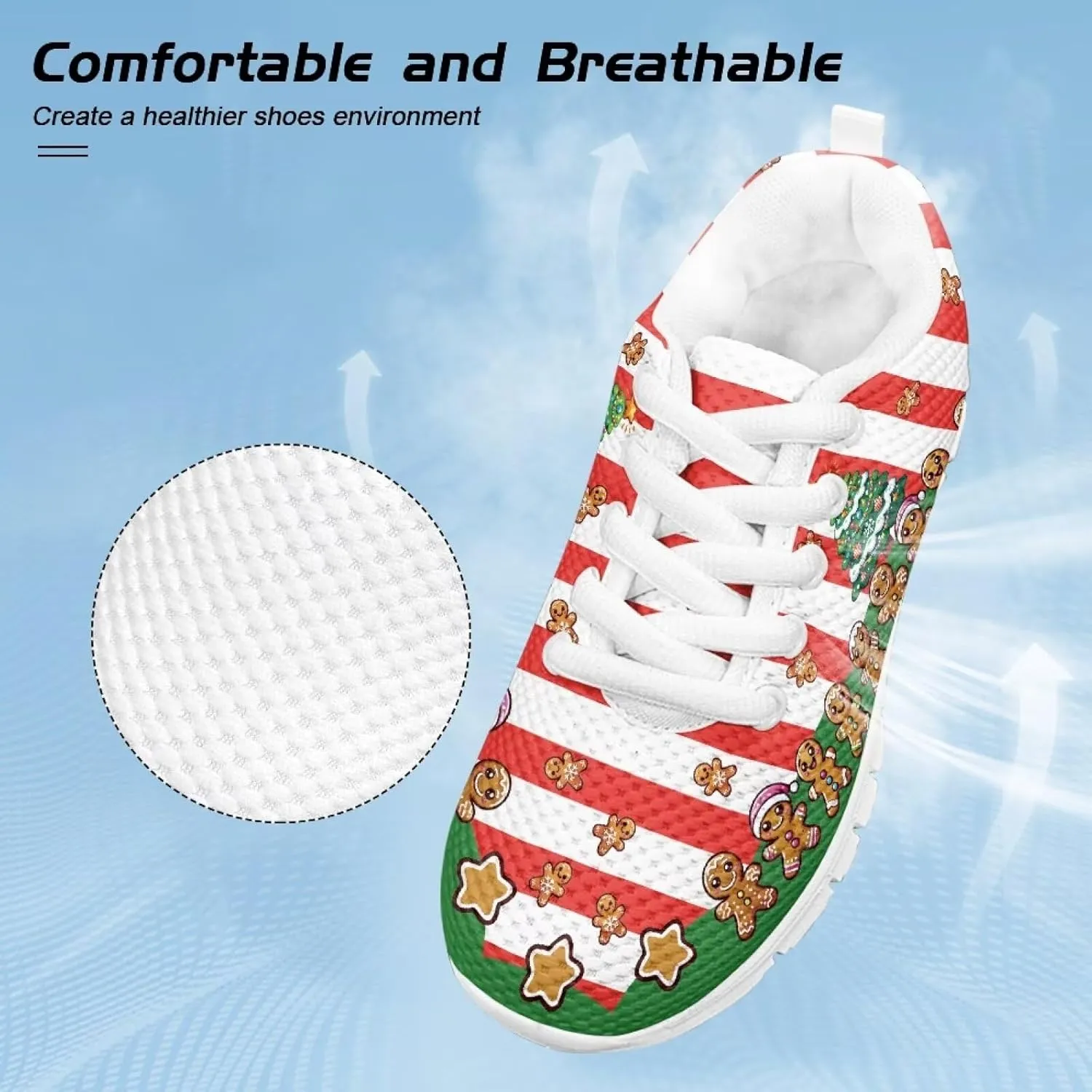 FOR U DESIGNS Kids Athletic Shoes Lace Up Sports Outdoor Sneakers Girls Walking Shoes Mesh Breathable Boys Running Tennis Shoes