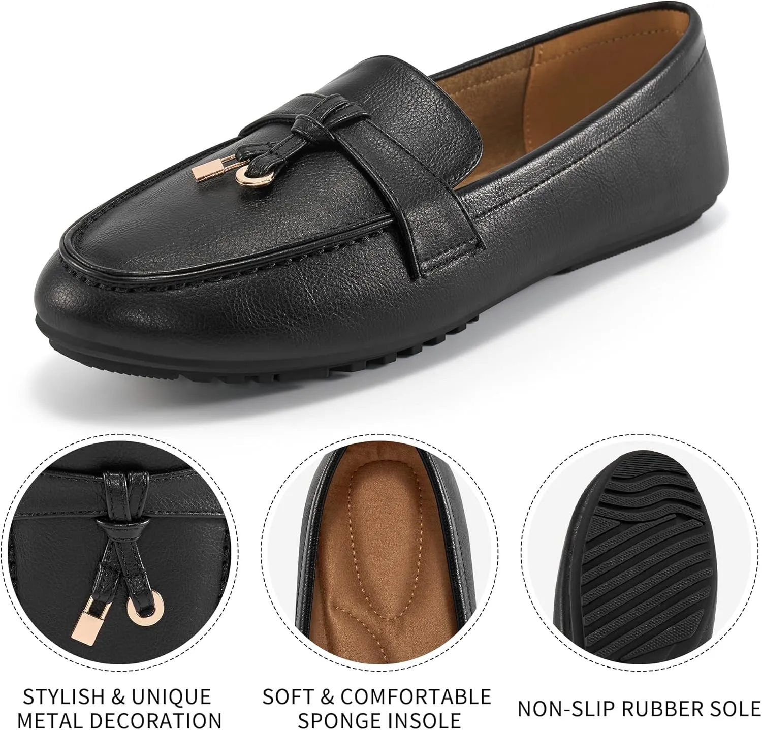 FUDYNMALC Loafers for Women Slip On Shoes: Casual Comfortable Penny Loafers Ladies Dressy Walking Flats for Business Work Office