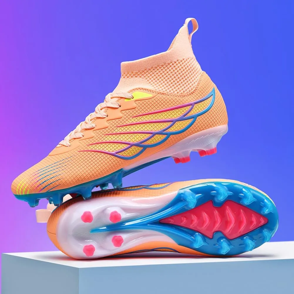 GEXECEUSS Men's Ankle Soccer Cleats for Competition - Comfortable Turf Shoes for Youth - Lightweight Soccer Boots for Training