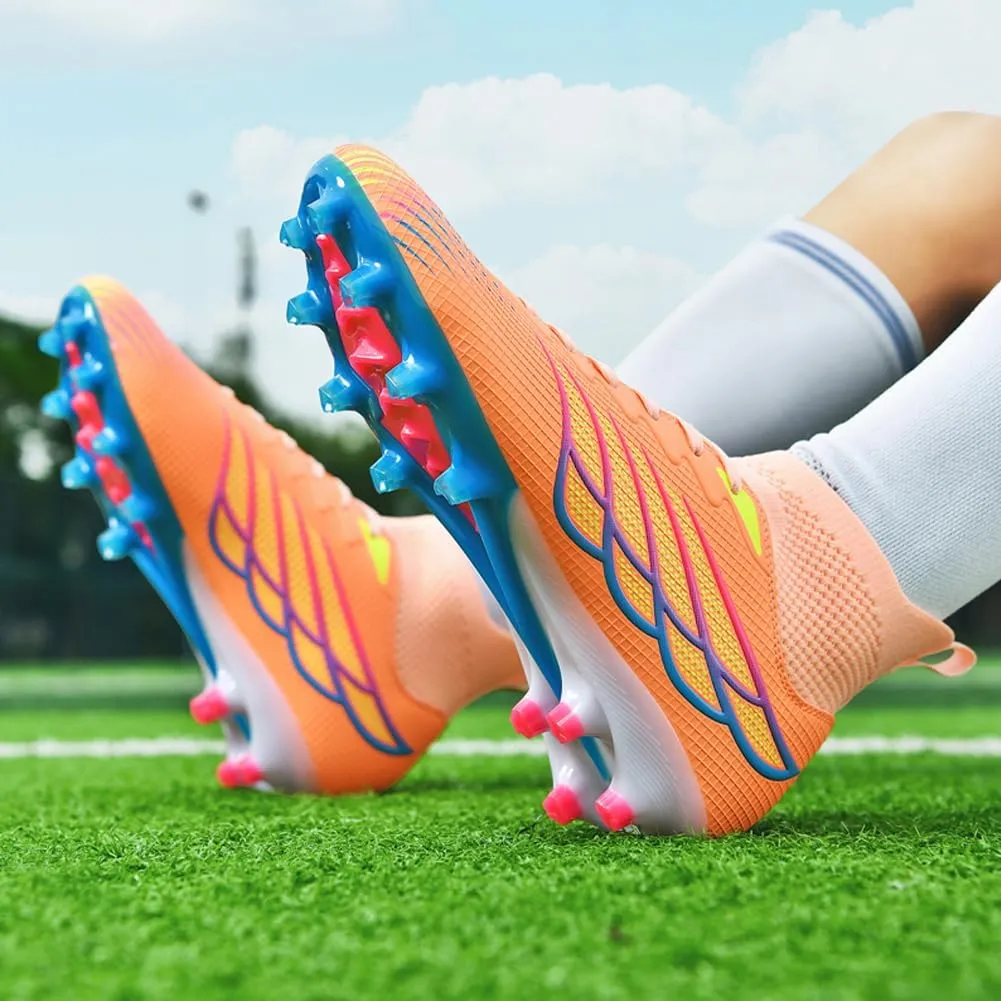 GEXECEUSS Men's Ankle Soccer Cleats for Competition - Comfortable Turf Shoes for Youth - Lightweight Soccer Boots for Training