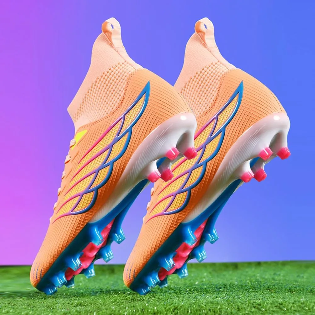 GEXECEUSS Men's Ankle Soccer Cleats for Competition - Comfortable Turf Shoes for Youth - Lightweight Soccer Boots for Training