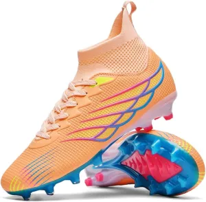 GEXECEUSS Men's Ankle Soccer Cleats for Competition - Comfortable Turf Shoes for Youth - Lightweight Soccer Boots for Training