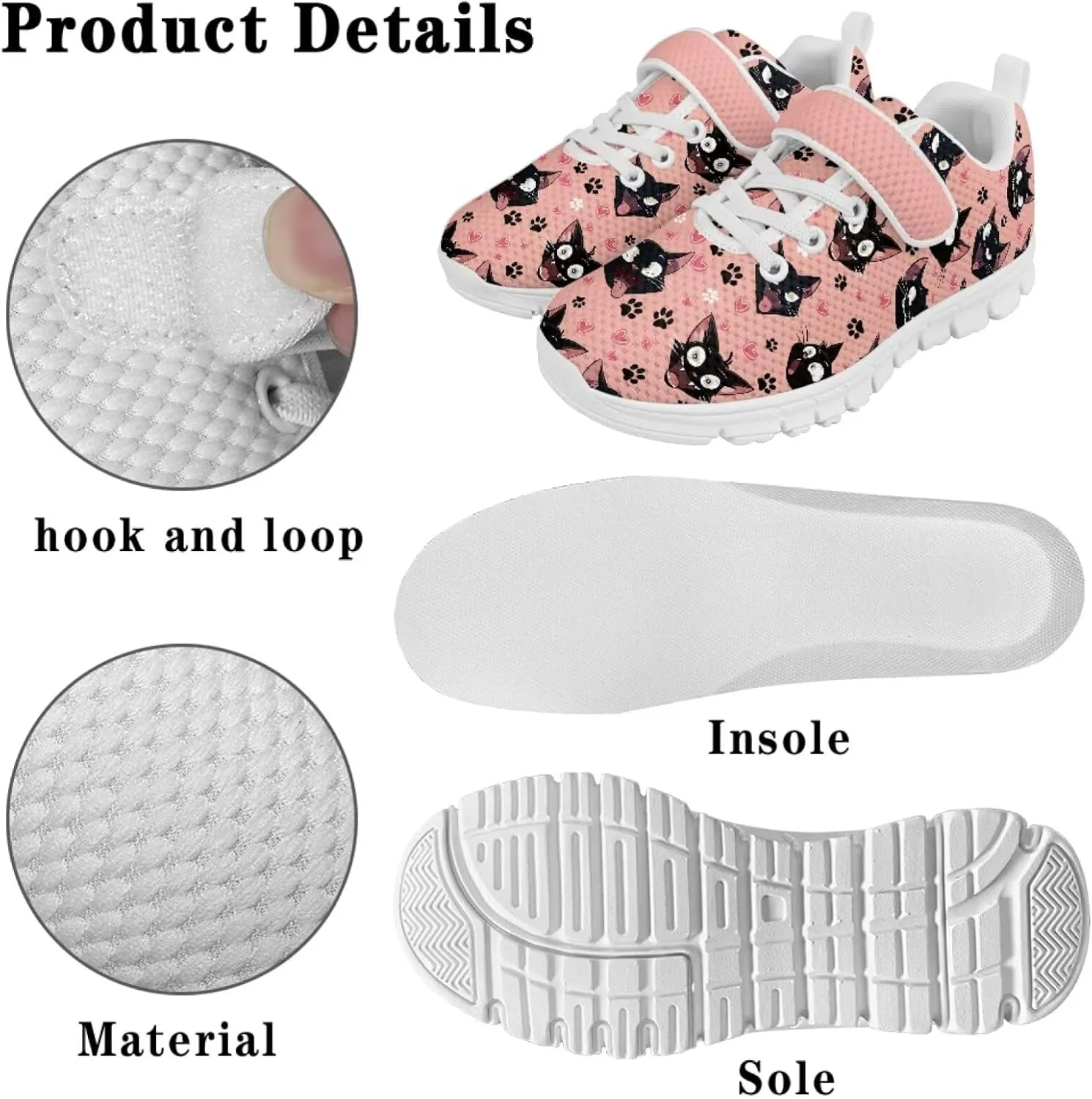 Girls Slip On Sneakers Cute Animal Little Kids Shoes School Tennis Shoes