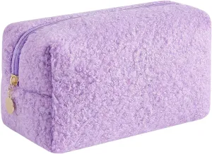 Gleyemor Cute Plush Makeup Bag Travel Pouch Birthday Gifts for Women Wife Her Sister Daughter Christmas Gifts Essential Bag (Purple)