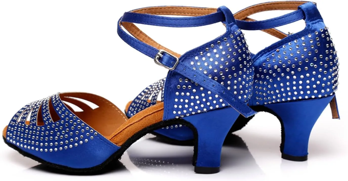 Glitter Dance Shoes for Women Rhinestones Ballroom Party Bridal Wedding Sandals