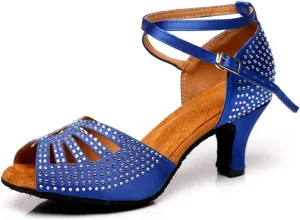 Glitter Dance Shoes for Women Rhinestones Ballroom Party Bridal Wedding Sandals