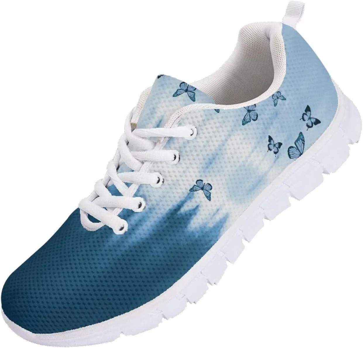 GOSTONG Womens Running Shoes Breathable Mesh Sneakers Non Slip Athletic Shoes Gym Training Outdoor Tennis Shoes White US 5-12