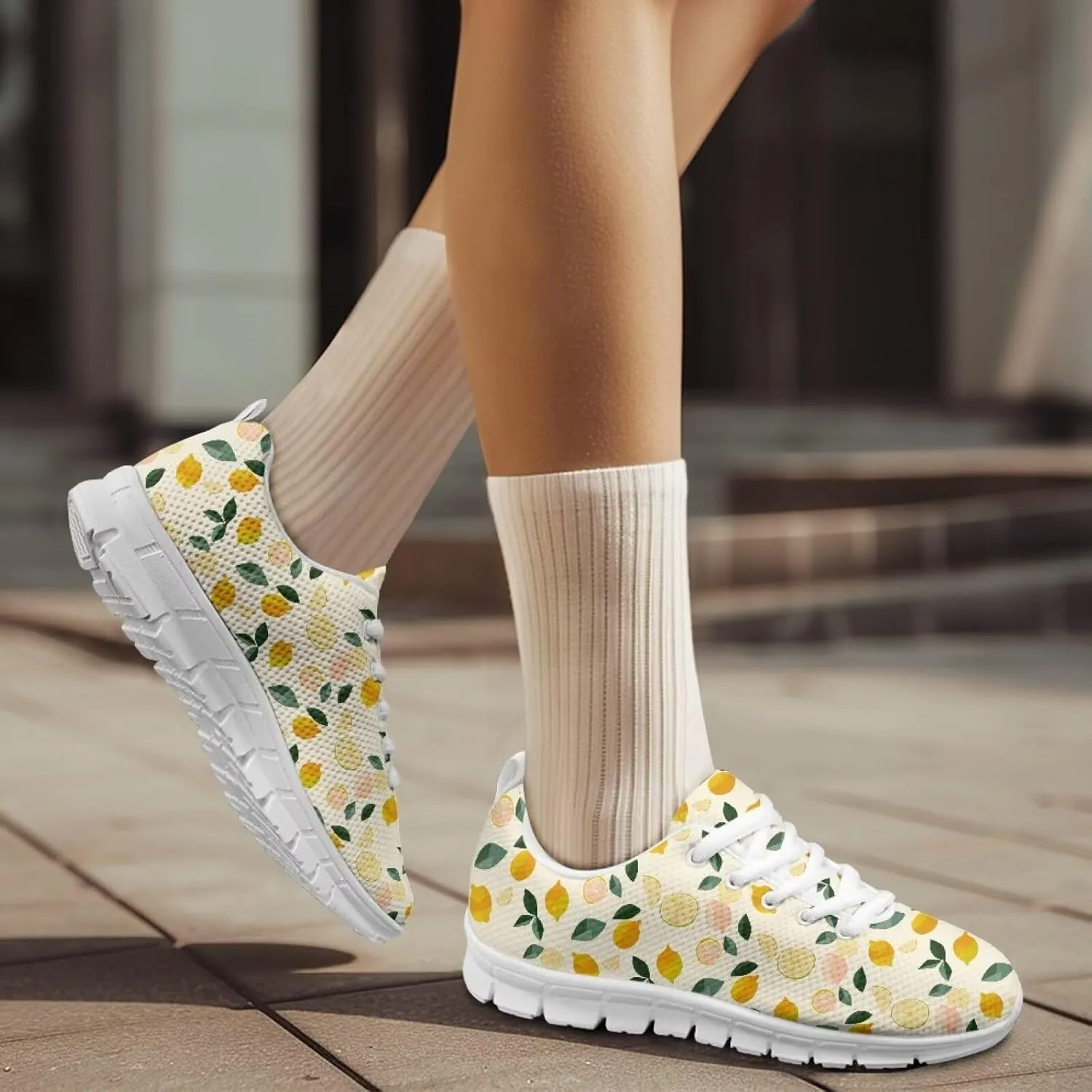 GOSTONG Womens Running Shoes Breathable Mesh Sneakers Non Slip Athletic Shoes Gym Training Outdoor Tennis Shoes White US 5-12