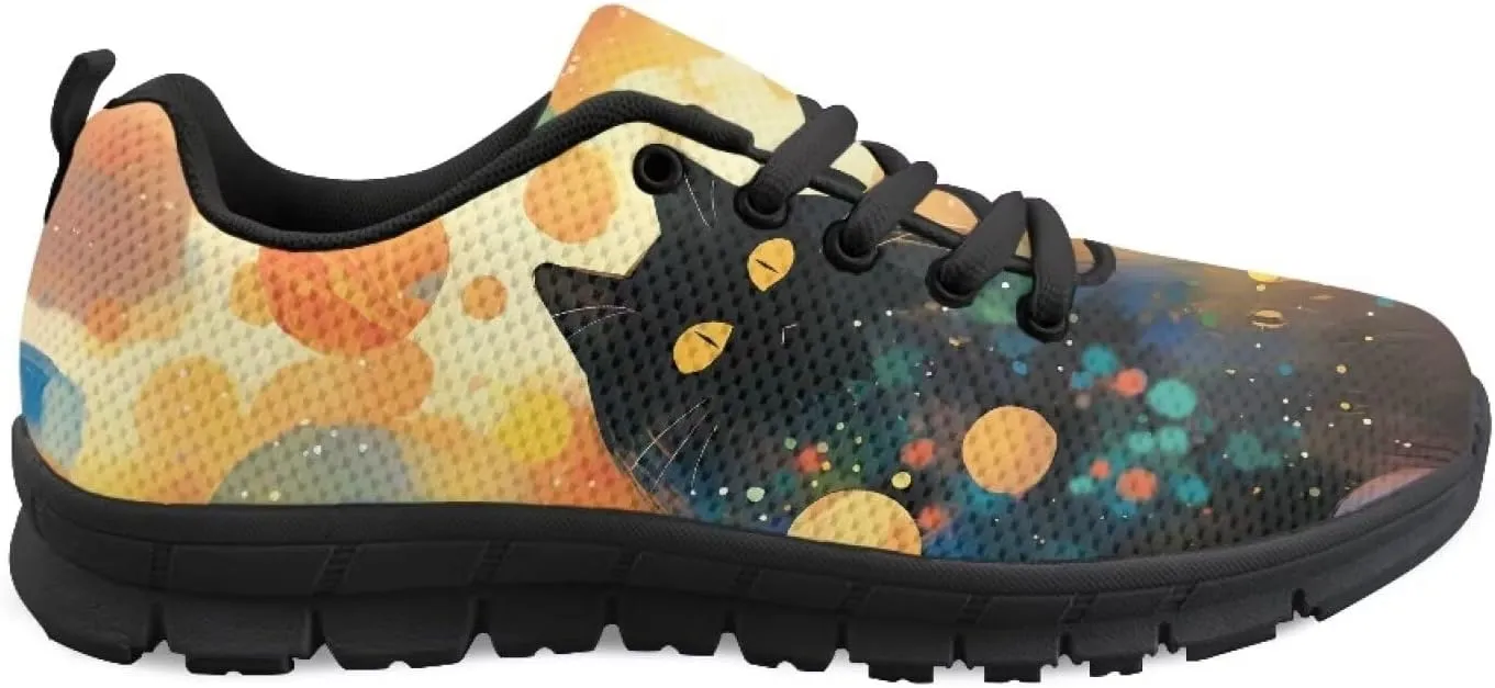 GOSTONG Womens Running Shoes Breathable Mesh Sneakers Non Slip Rubber Sole Lace up Outdoor Athletic Shoes Sole Black US 5-12