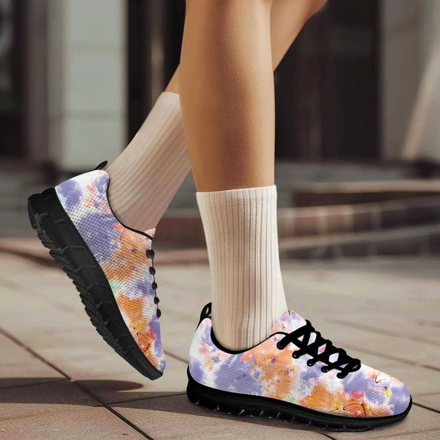 GOSTONG Womens Running Shoes Breathable Mesh Sneakers Non Slip Rubber Sole Lace up Outdoor Athletic Shoes Sole Black US 5-12