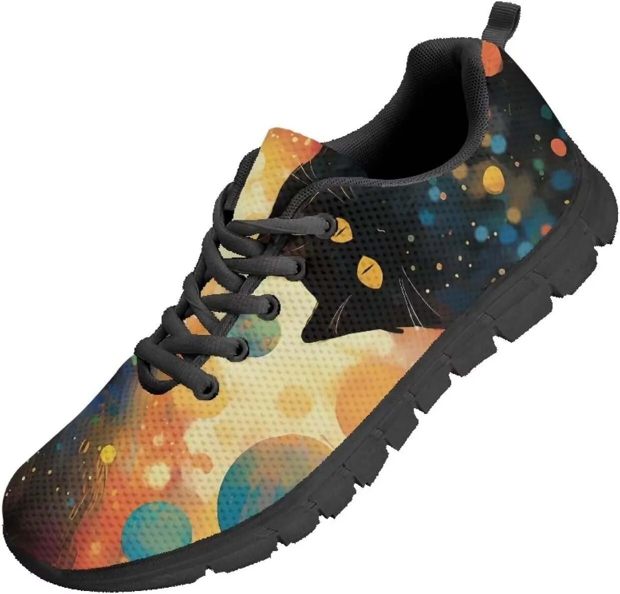GOSTONG Womens Running Shoes Breathable Mesh Sneakers Non Slip Rubber Sole Lace up Outdoor Athletic Shoes Sole Black US 5-12