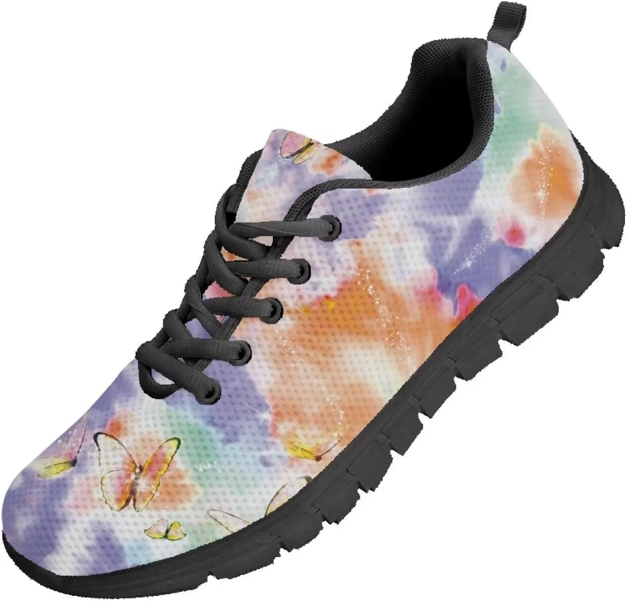GOSTONG Womens Running Shoes Breathable Mesh Sneakers Non Slip Rubber Sole Lace up Outdoor Athletic Shoes Sole Black US 5-12